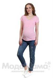 мм101-Футболка для беременных и кормящих, Розовый меланж