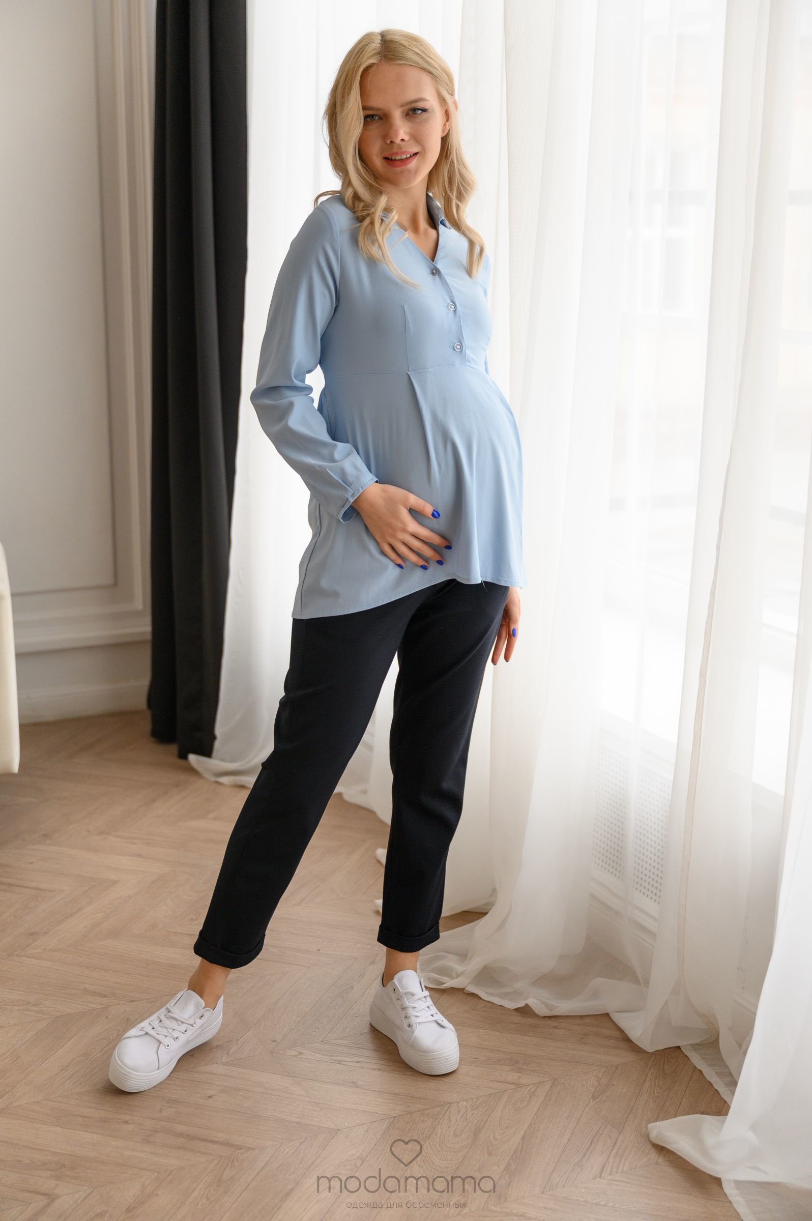 Брюки для беременных мм809-202141 Т.синий купить - Одежда для беременныхМодаМама