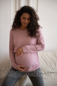 мм112-636304-Лонгслив для беременных и кормящих, Пудра