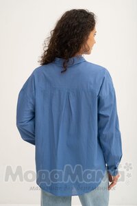 кк3047-Рубашка ОВЕРСАЙЗ, Индиго