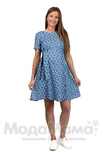 мм508-101253-Платье для кормления, Джинс/цветы
