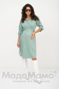 мм541-101878-Платье-рубашка для беременных, Шалфей