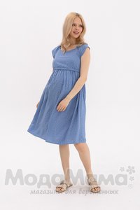 мм522-101554-Платье для беременных и кормящих, Голуб.звезды