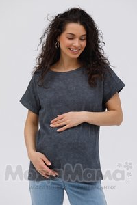 мм107-011201-Футболка для беременных и кормящих, Серый/принт