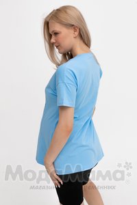 мм114-016202-Футболка для беременных и кормящих, Голубой