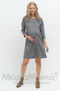 мм531-106270-Платье для беременных, Сер/клетка