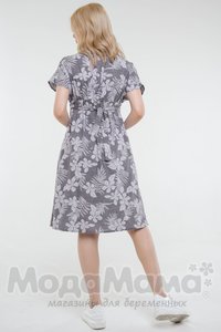 мм529-101254-Платье для беременных и кормящих, Син.цветы