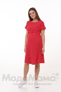 мм529-101253-Платье, Красн/горох