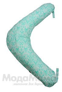 мм-301-Подушка для беременных холл. (Зелёный ажур), Зелен/ажур