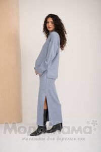 мм929-821113-Костюм для беременных, Серо-голуб/меланж
