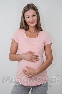 мм105-Футболка для беременных и кормящих, Персик