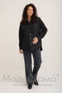 кк4022-дж-Рубашка ОВЕРСАЙЗ (джинс), Черный