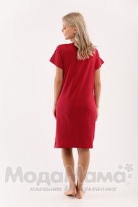мм107-100401-Платье для беременных и кормящих, Брусничный