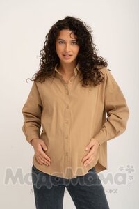 кк1030-Рубашка ОВЕРСАЙЗ, Бежевый