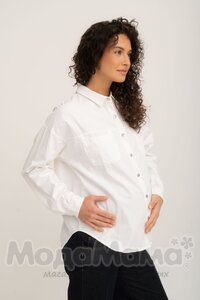 кк154-Рубашка ОВЕРСАЙЗ (джинс), Экрю