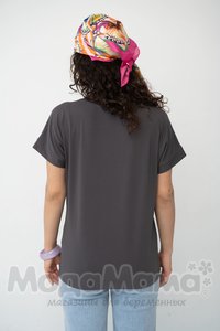 мм107-011202-Футболка для беременных и кормящих, Графит