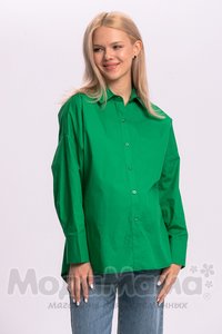 рк067-Рубашка для беременных ОВЕРСАЙЗ, Зеленый