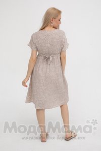 мм529-101254-Платье для беременных и кормящих, Беж/горох