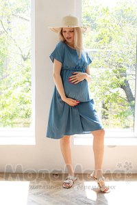 мм529-101259-Платье для беременных и кормящих, Голубой