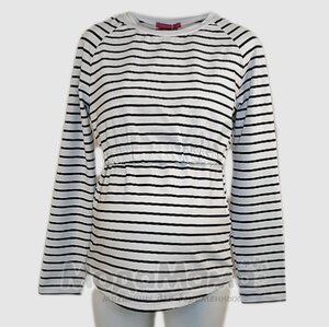 Лонгслив для беременных и кормящих, Ч/Б полоска