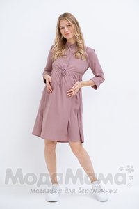 мм535-101369-Платье для беременных и кормящих, Кофе/горох
