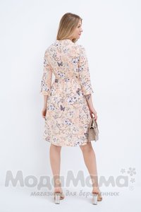 мм535-101369-Платье для беременных и кормящих, Персик/цветы