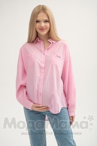 1125-Рубашка ОВЕРСАЙЗ, Розовый