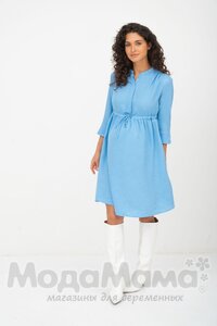 мм535-101364-Платье для беременных и кормящих, Голубой