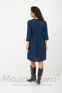 мм535-101364-Платье для беременных и кормящих, Т.синий