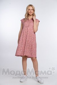 мм535-101651-Платье для беременных и кормящих, Роз/цветы