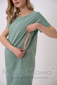 мм107-100402-Платье для беременных и кормящих, Малахитовый