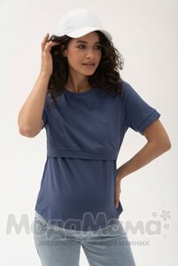 мм111-011202-Футболка для беременных и кормящих, Индиго
