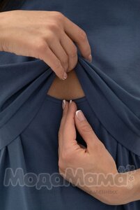 мм111-011202-Футболка для беременных и кормящих, Индиго