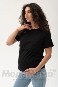 мм111-011202-Футболка для беременных и кормящих, Черный