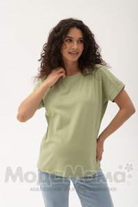 мм107-011202-Футболка для беременных и кормящих, Фисташка