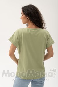 мм107-011202-Футболка для беременных и кормящих, Фисташка