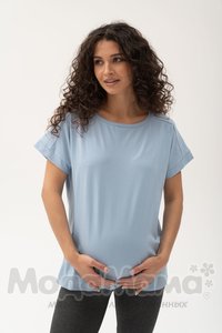 мм107-011202-Футболка для беременных и кормящих, Голубой
