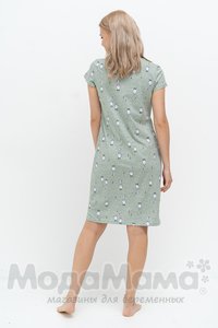 мм505-101201-Платье для беременных и кормящих, Хаки/принт