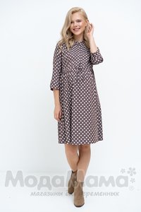 мм535-101359-Платье для беременных и кормящих, Кофе/горох