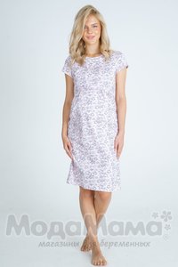 мм505-101201-Платье для беременных и кормящих, Розовые звезды