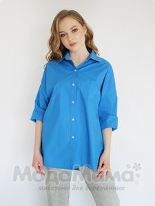рк067-Рубашка для беременных ОВЕРСАЙЗ, Индиго