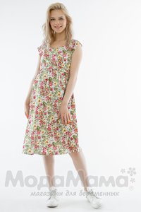 мм522-101551-Платье для беременных и кормящих, Цветы/принт