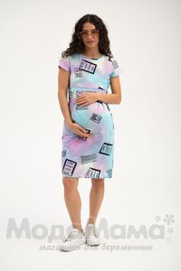 Платье для беременных и кормящих, Тай-дай/принт