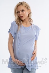 Блузка для беременных и кормящих, Голуб/полос