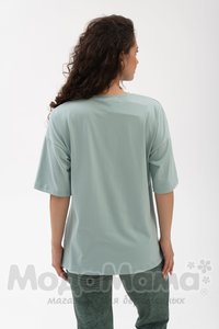 мм115-011202-Футболка для беременных ОВЕРСАЙЗ, Ментол
