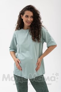 мм115-011202-Футболка для беременных ОВЕРСАЙЗ, Ментол