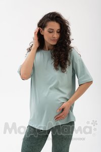 мм115-011202-Футболка для беременных ОВЕРСАЙЗ, Ментол