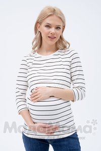 Лонгслив для беременных и кормящих, Бел/полоска
