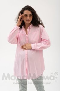 кк4079-Рубашка ОВЕРСАЙЗ, Розовый