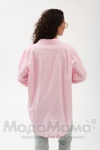 кк4079-Рубашка ОВЕРСАЙЗ, Розовый